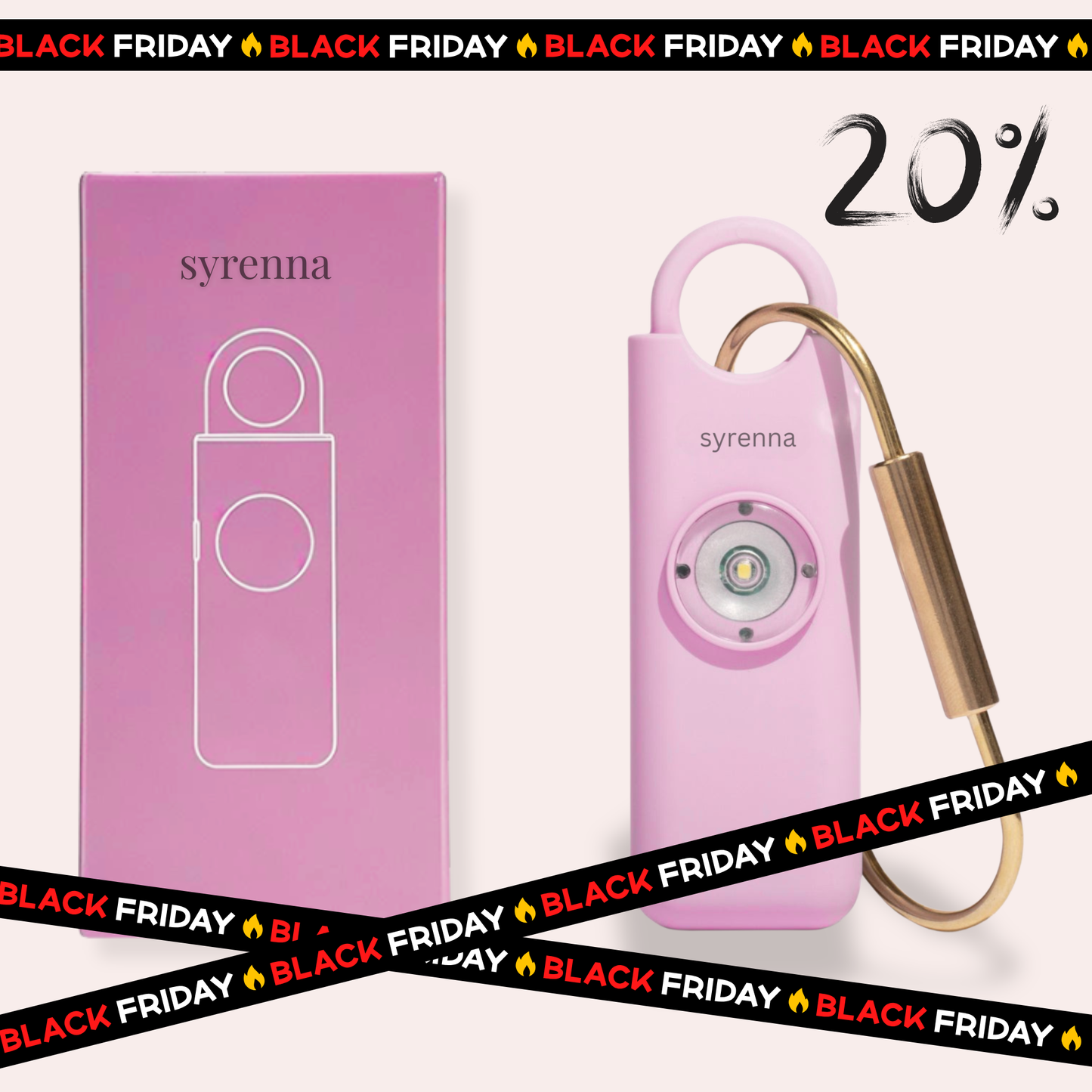 Alarme personnelle portable rose